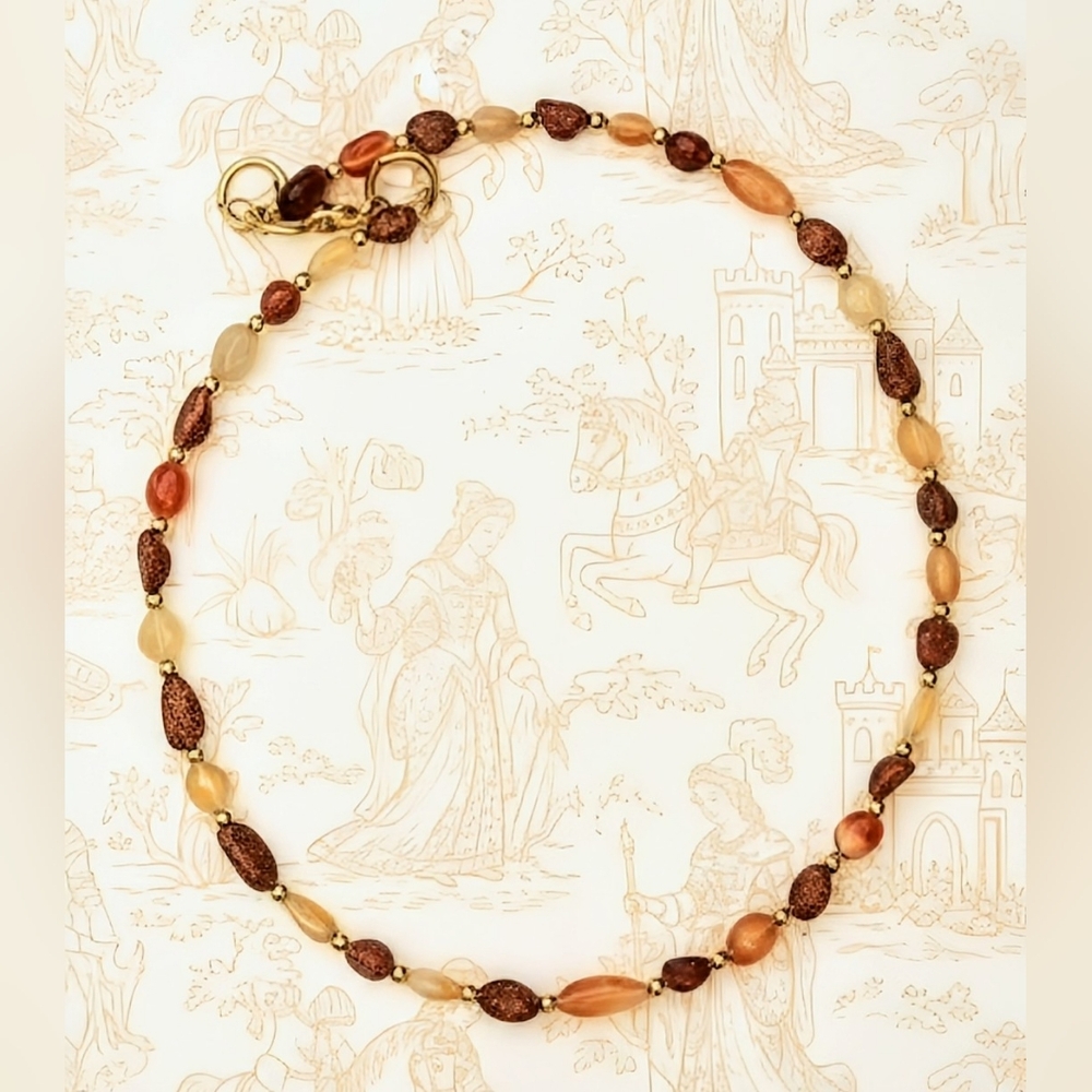 Carnelian & Goldstone Necklace Prescription For Loving Life Again
